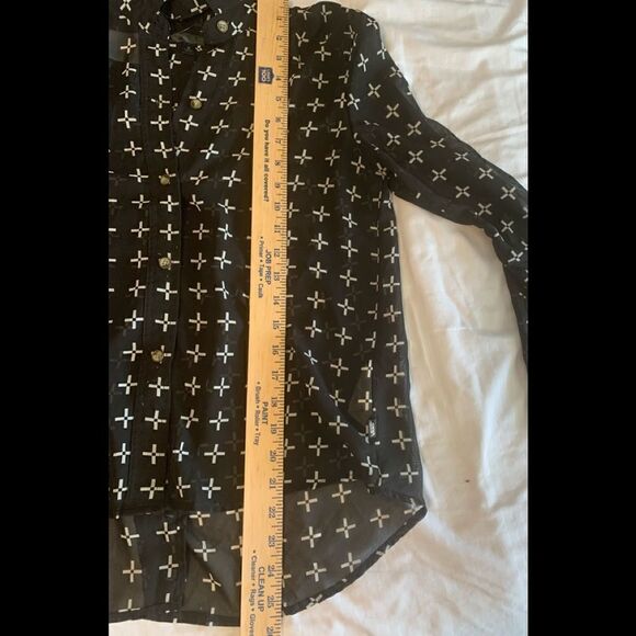 Vans black and white cross blouse size S - Picture 3 of 10
